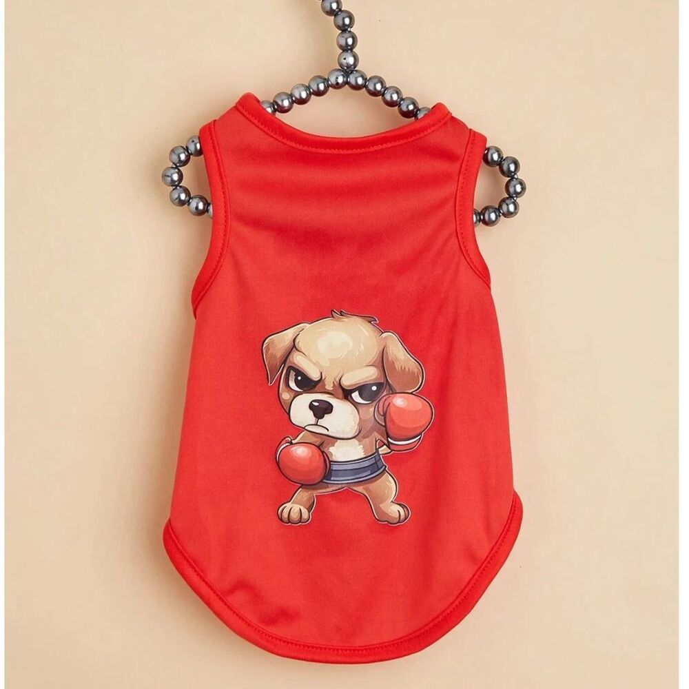 Dog Pet Super Hero Cape Shirt Graphic Prnt Halloween Costume Vest NWT Large